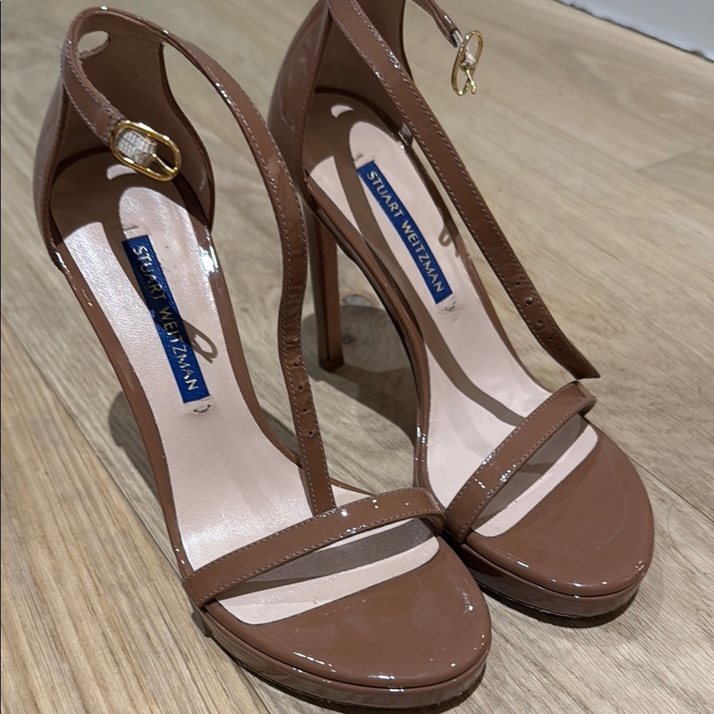 Stuart Weitzman Brown Strappy Heels